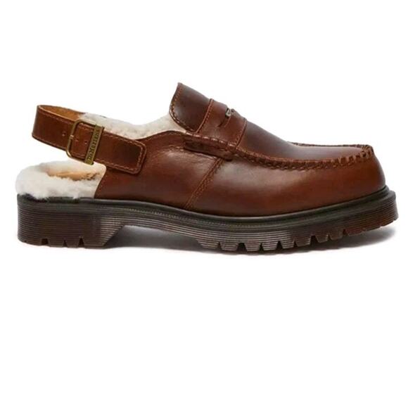 NEW Dr. Martens Penton Brown Leather Loafers Sz M9/L10 Fall/Winter Cozy - Picture 1 of 9
